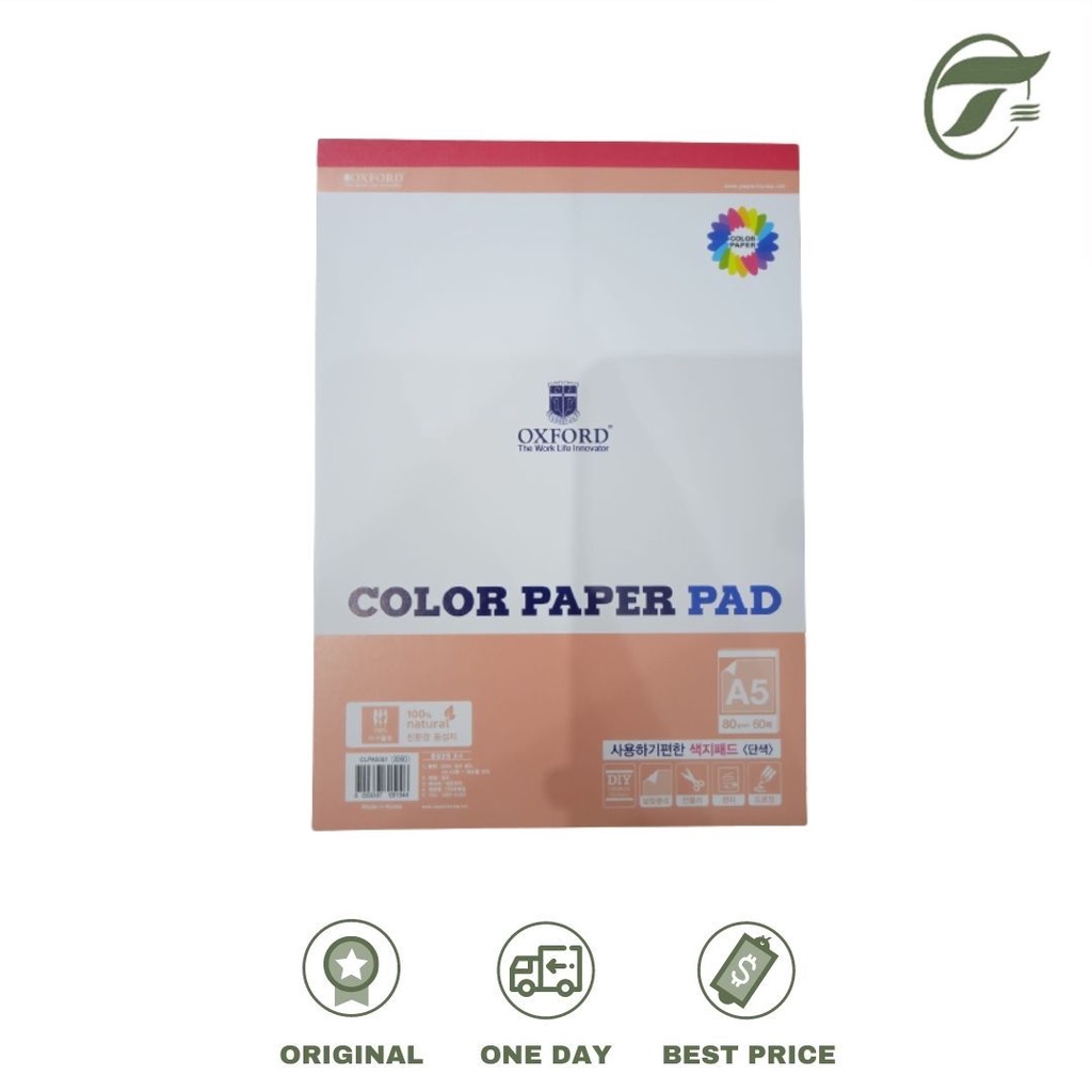 

NOTE BOOK A5 2000 CLPA5001 COLOR PAPER PAD 60 S OXFORD 15X21