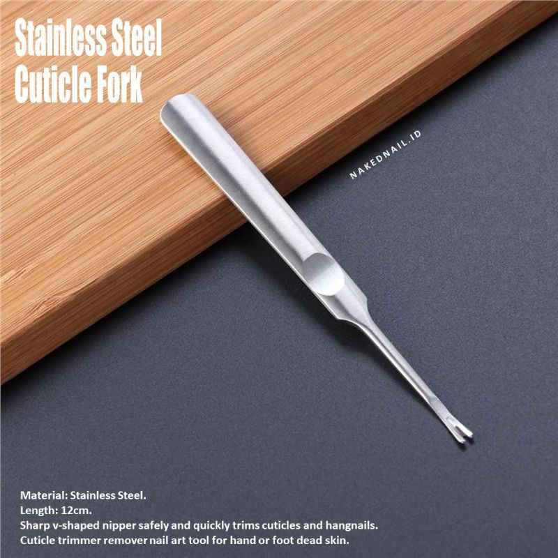 cuticle fork stainless steel lidah ular cuticle pusher nail art nailart pusher tusukan kutikel