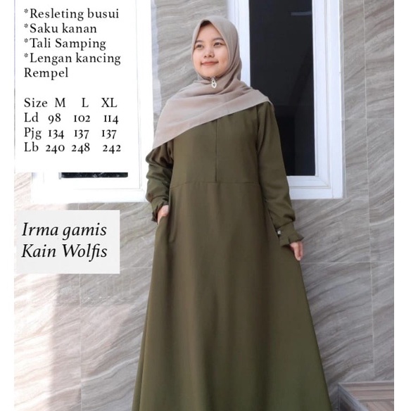 Gamis Basic Wolfis Polos/ Dress Wolfis Basic Syar'i Mewah