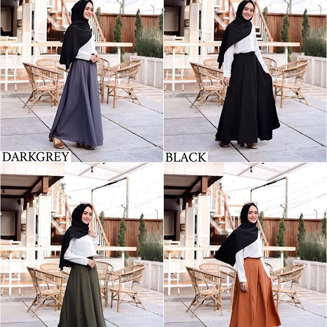 (WOLLYCREPE) BRIA SKIRT | Rok Berhijab Wanita Murah | hoppipola