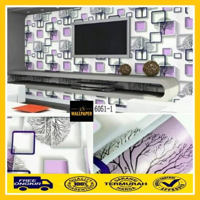 Wallpaper Dinding D3 Ungu Wallpaper Dinding 3D Wallpaper 3D Wall Sticker