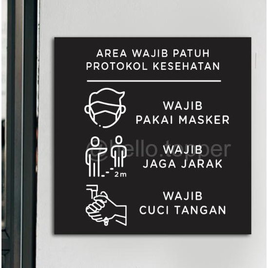 

Sign Area Wajib Patuh Protokol Kesehatan 30x30 | Sign Akrilik CUCI GUDANG Kode 405