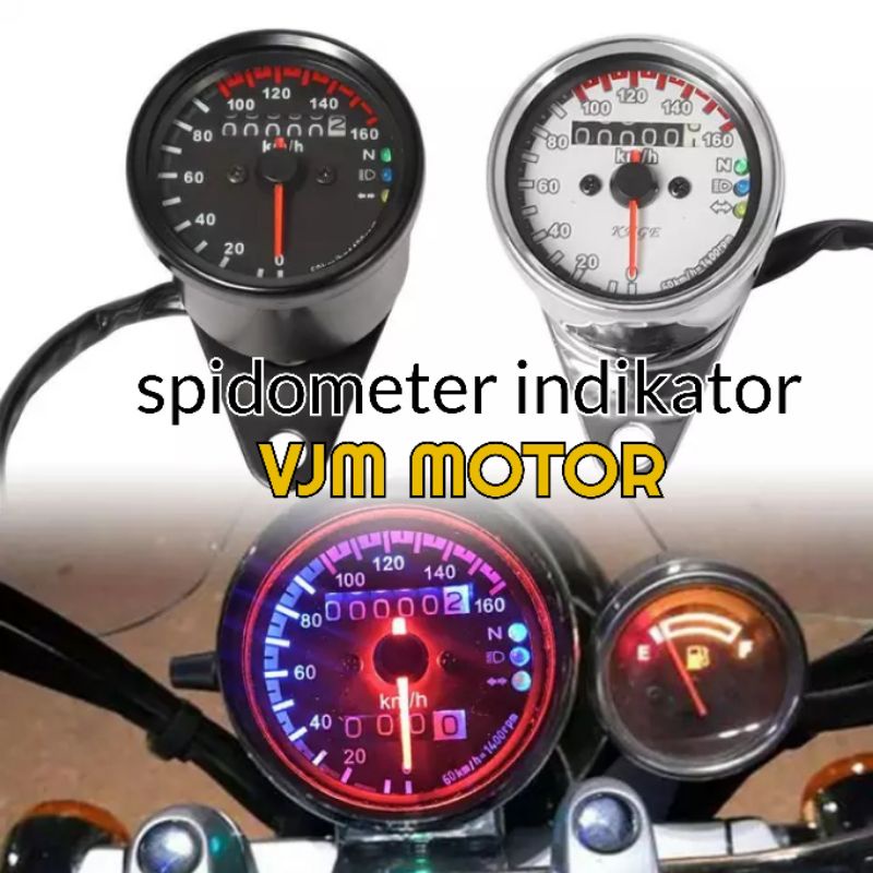 Spidometer speedometer indikator LED Stelan 6 fitur 12 Volt LED warna