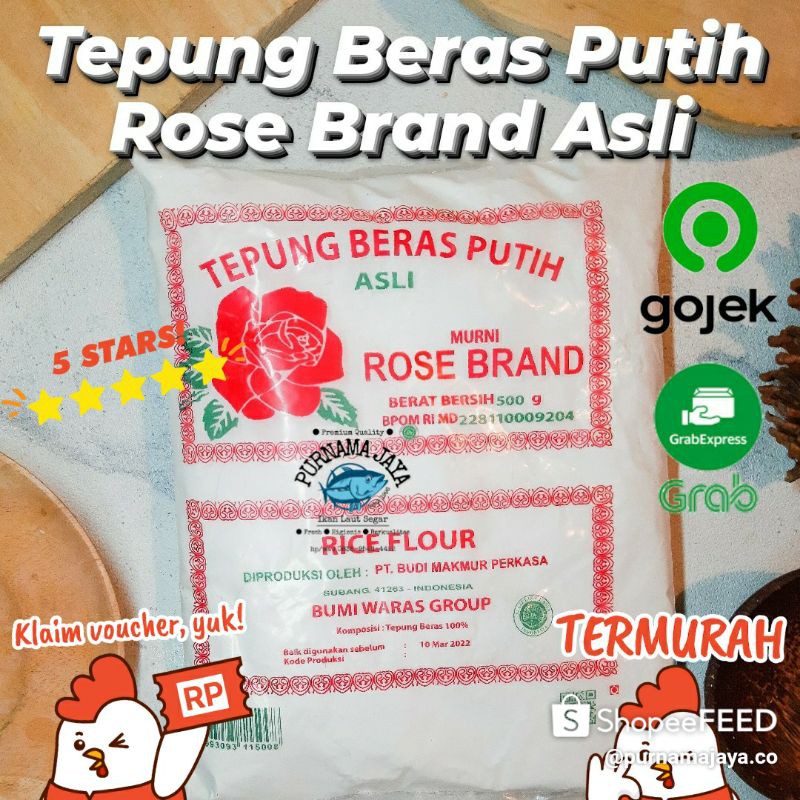 

Tepung Beras Putih 500g Rose Brand Asli