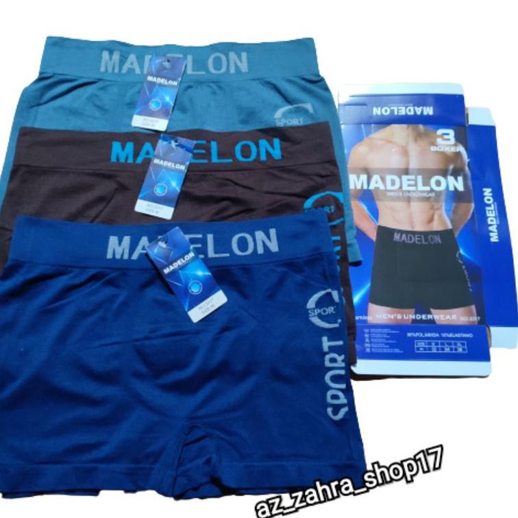 V36H 1Kotak isi 3pc Celana boxer madelon  // Celana dalam boxer pria dewasa 0VK