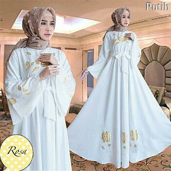  Baju Gamis Jersey Embos Putih  BAJUKU