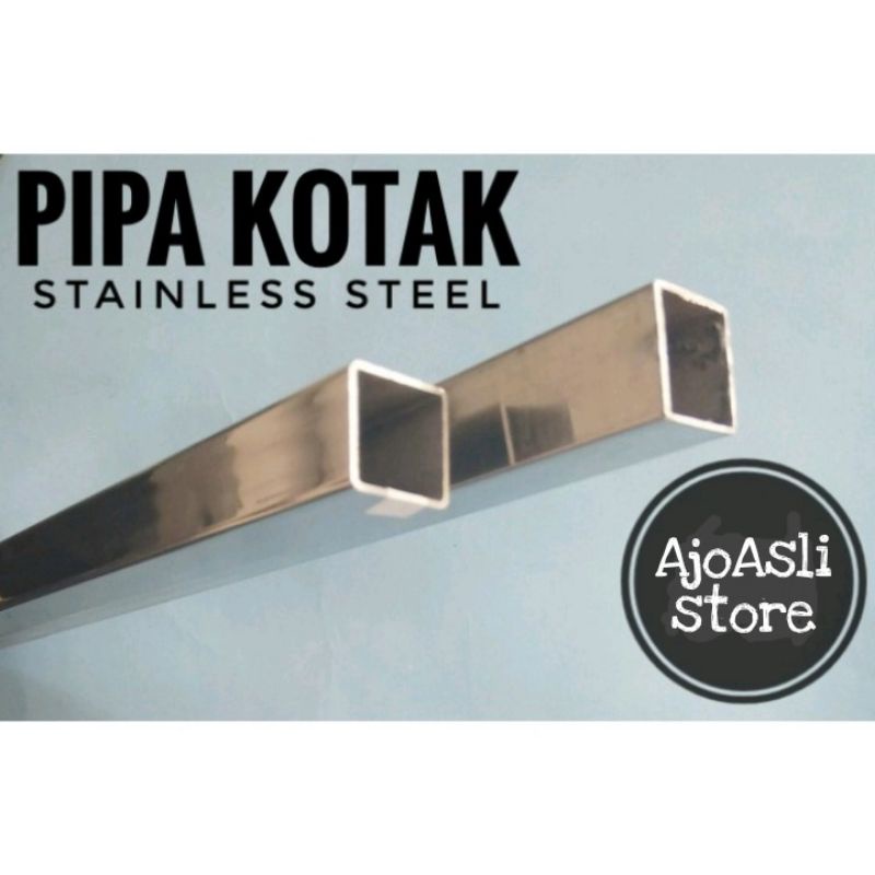 Pipa Kotak Stainless 50cm Gantungan Suling Baju Display Fashion