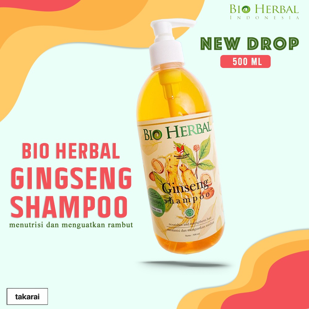 Takarai 500ml Shampo Ginseng Bio Herbal New Size dengan Ginsenosida Memberi Nutrisi Ekstra untuk Akar Rambut Tumbuh Lebih Kuat dalam 7 hari - ORIGINAL BPOM