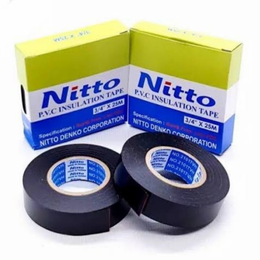 Isolasi Solasi Selotip Solatip Listrik Kabel PVC NITTO 3/4 Inch 25m