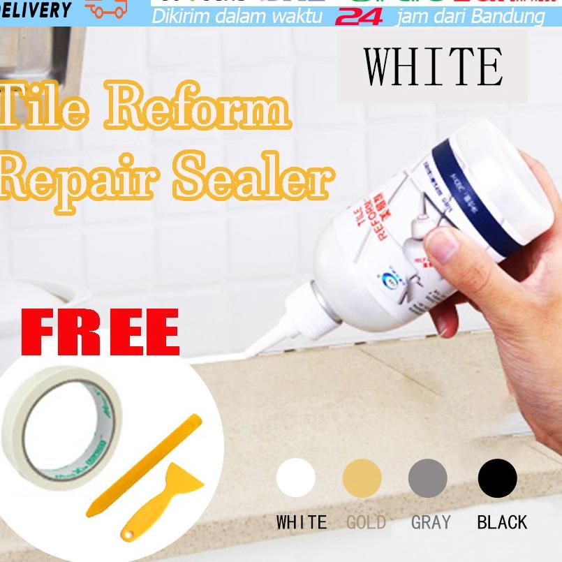 ✵ Tile Reform Lem Nat Gap Celah Keramik dinding Lantai Kamar Mandi 280ml Puith/Hitam/Emas/Abu-abu ⅍