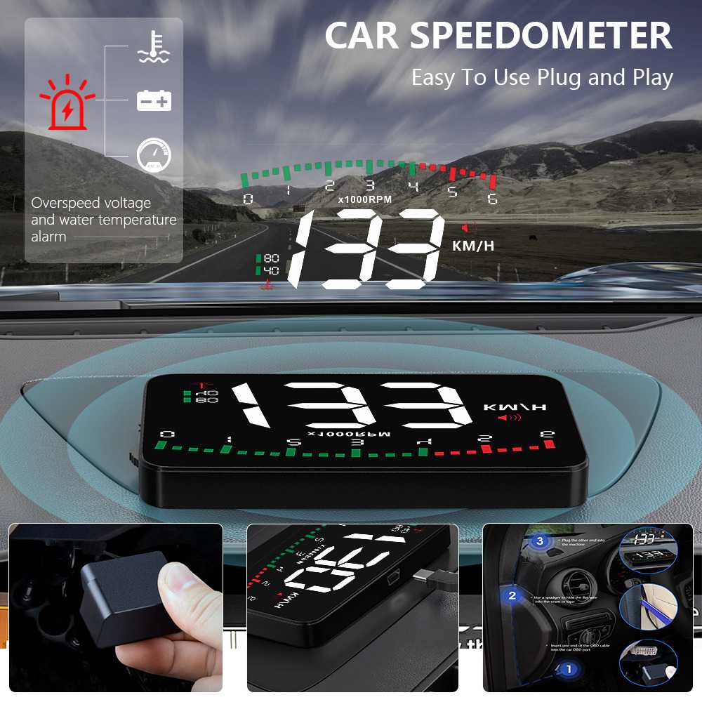 Display HUD Mobil OBD2 Speedometer Head-Up Projector