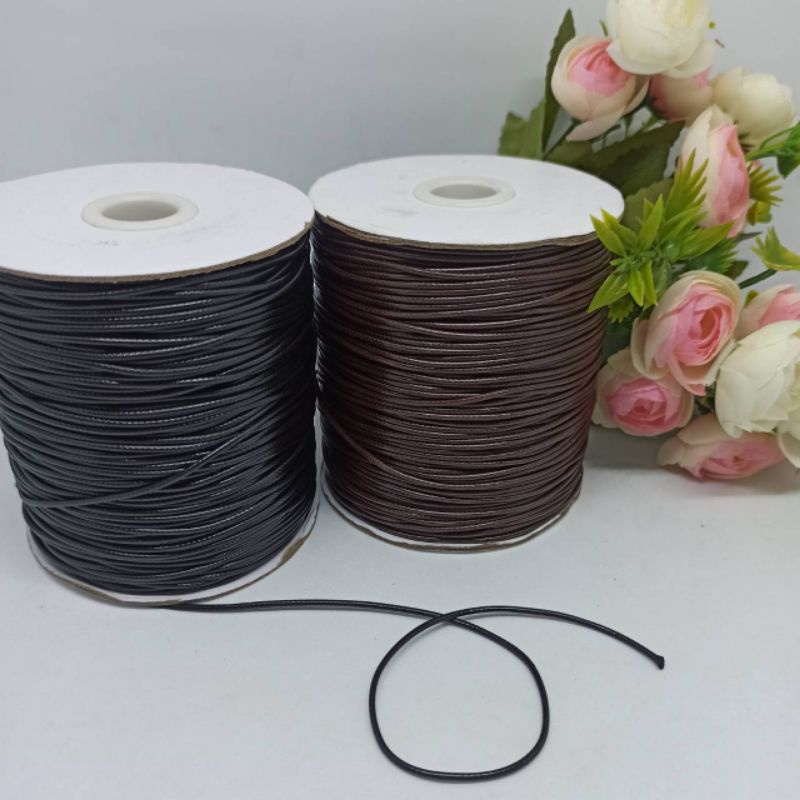 Tali Korea Hitam 2 mm Tali korea Adjustable 1,5 mm glossy/Tali nylon/Tali Satin 1,5mm