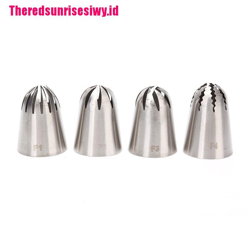 Spuit Piping Icing Krim Bentuk Bunga Mawar Bahan Stainless Steel Ukuran Besar