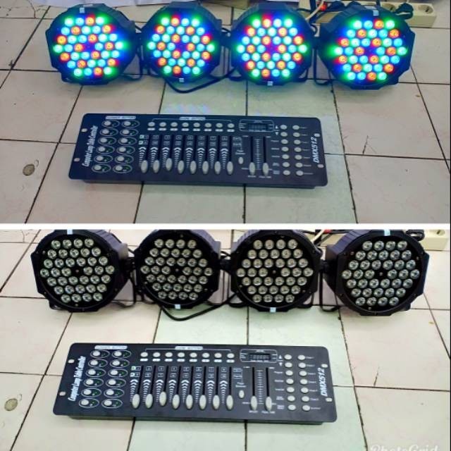 Paket 4 Buah Parled 36 LED RGB+ Mixer Lighting DMX 512