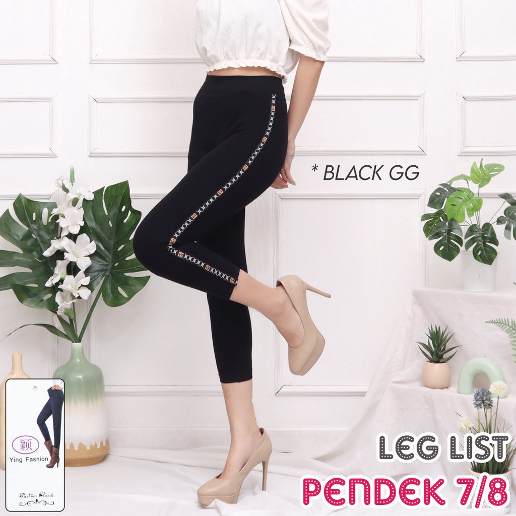 Legging Lis Pendek Wanita / Legging List Pendek import wanita / legging fashion wanita / legging 7/8 / ying fashion