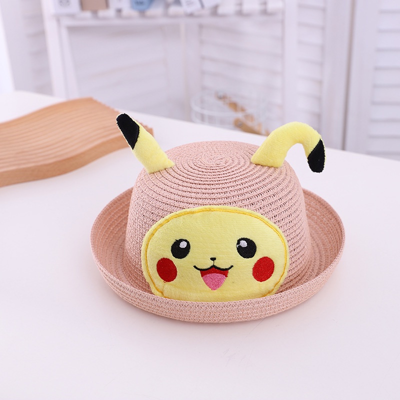 TOPI ANAK ANTI CORONA, FACE SHIELD ANAK, TOPI CORONA ANAK,  FACESHIELD TOPI ANAK, READY STOK!-PIKACHU PINK (M/L)
