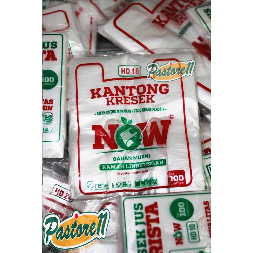 Kantong kresek 18 NOW foodgrade isi 100 lembar | Kresek Bening