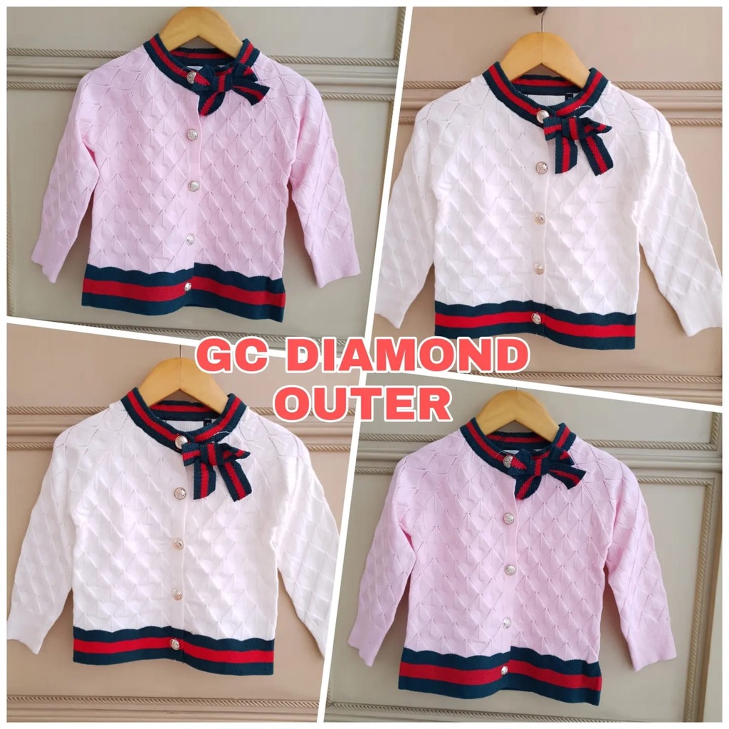 GC DIAMOND OUTER CARDIGAN SWEATER RAJUT ANAK CEWEK IMPOR BRANDED ADEM NYAMAN FASHION KOREA IMPORT KARDIGAN