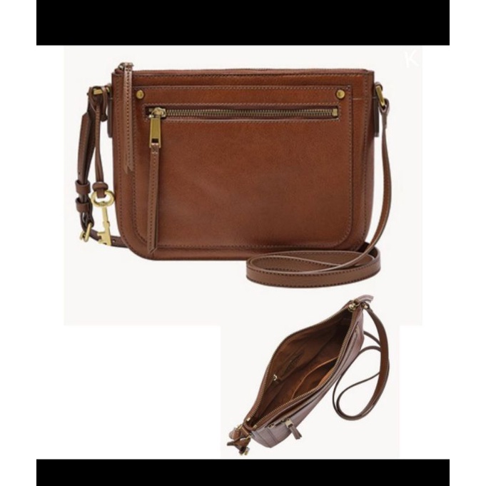 fossil farrah crossbody brown