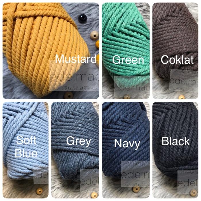 Tali Katun Macrame 5mm I 6mm twist Colorful