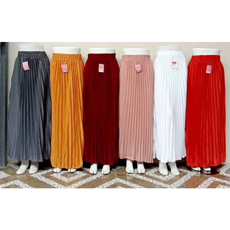 ROK PLISKET WANITA MAYUNG PANJANG 95CM BAHAN HYGET PREMIUM