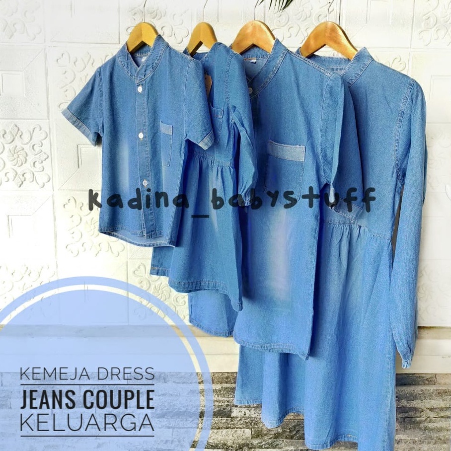 KEMEJA COUPLE KELUARGA / KEMEJA JEANS ANAK LAKI-LAKI / DRESS ANAK PEREMPUAN/ JEANS COUPLE KELUARGA