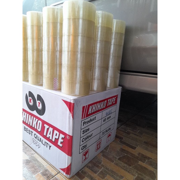 lakban bening KHINKO TAPE  ,lakban bekualitas harga ternurah ,terlaris ukuran 45x90   bc