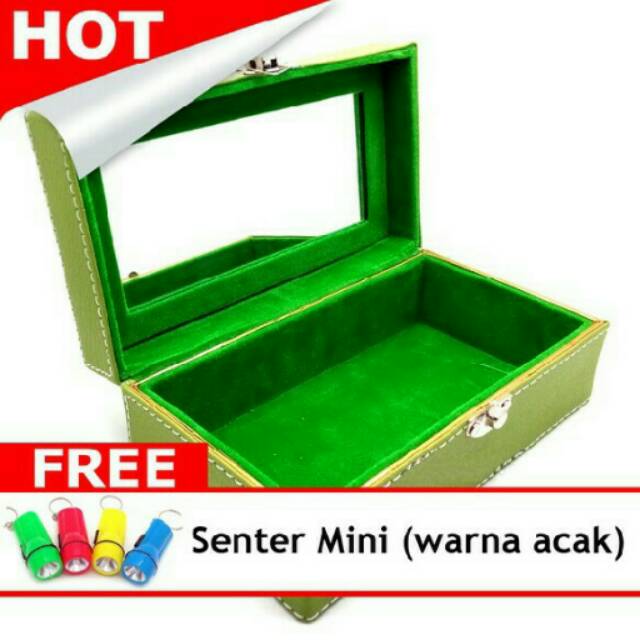 Kotak Box Rough/Bahan Batu Akik / Box Uang 18x10x7 cm / Box Universal Hijau