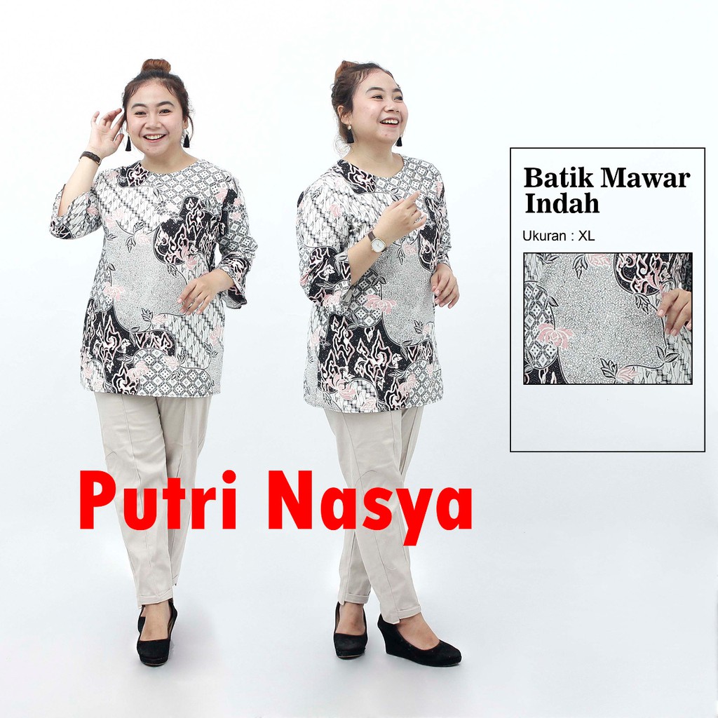 Atasan Wanita Batik Blouse Size Lengkap S-M-L-XL-XXL-3L-4L-5L Model Lengkap Seragam Batik