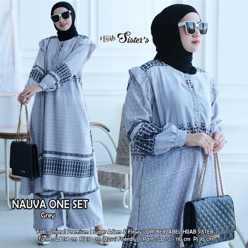SET TUNIK + KULOT MOTIF BATIK TRENDY NAUVA ONE SET BY HIJAB SISTER