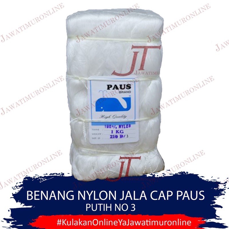 Benang Jahit Jala cap PAUS No 3 Putih - Benang Jala