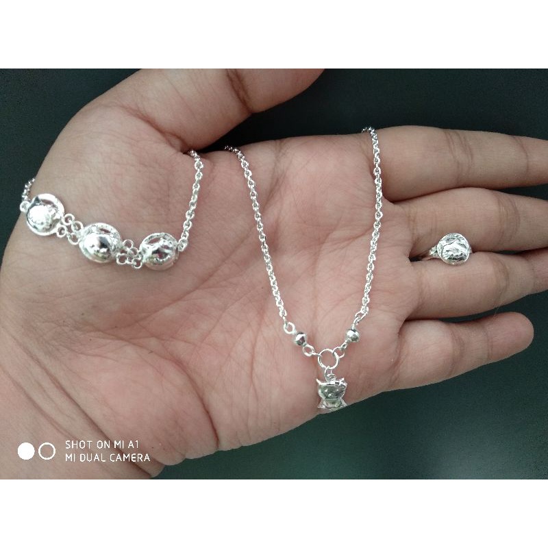 set perhiasan anak perak murni