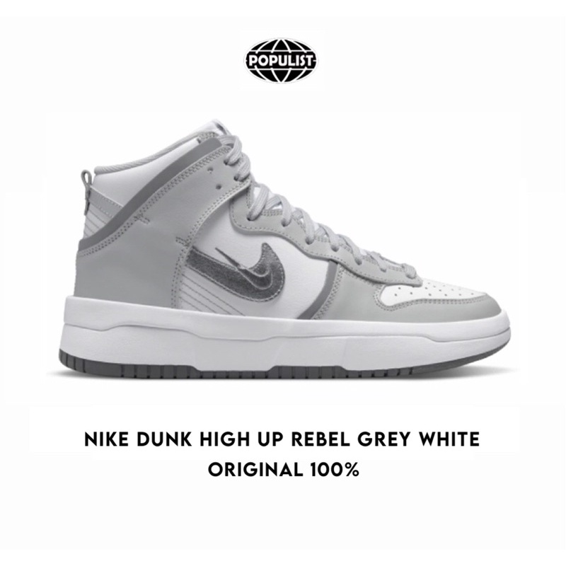 Nike Dunk High Up Rebel Grey White 100% Original Resmi
