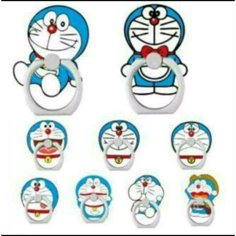 Ring Stand Phone Holder Karakter 3D Model Doraemon dan Hello Kitty Import Best Seller