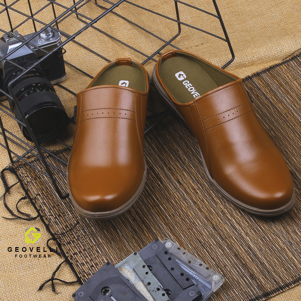 GEOVELLI STORE! Sandal Sepatu Bustong Cowok Sendal Sepatu Tutong Slop Pria Formal Sandal Umroh Haji