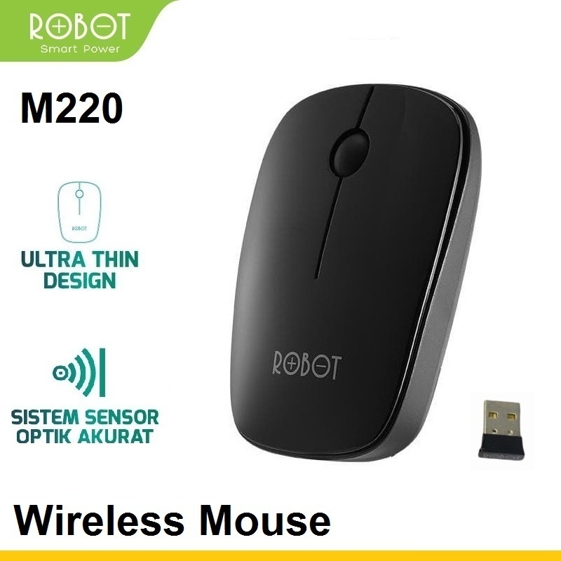 Mouse Wireless Robot M220 Ultra Thin