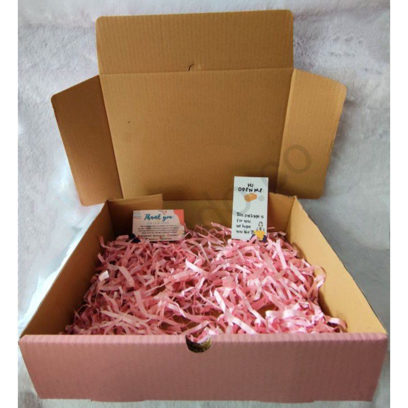 Box Warna 30 x 25 x 8 cm Kardus Packing Hitam Pink TANPA BUBBLE WRAP Kertas Serut Segel Box Baju-1