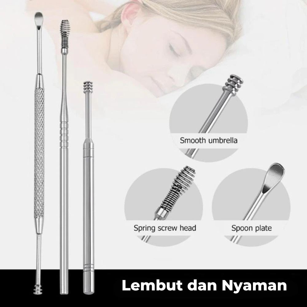 Pembersih Telinga Korek Kuping Ear Wax Picker 1 Set 7 PCS Multifungsi