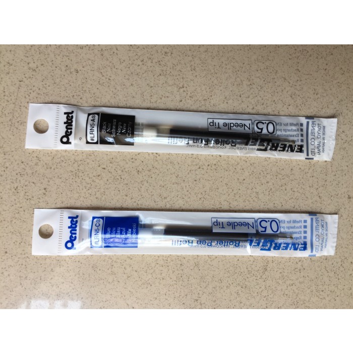 

tulis-alat-paket- energel pen refill. pentel for bln 105 / bln75 - lrn 5 -paket-alat-tulis.