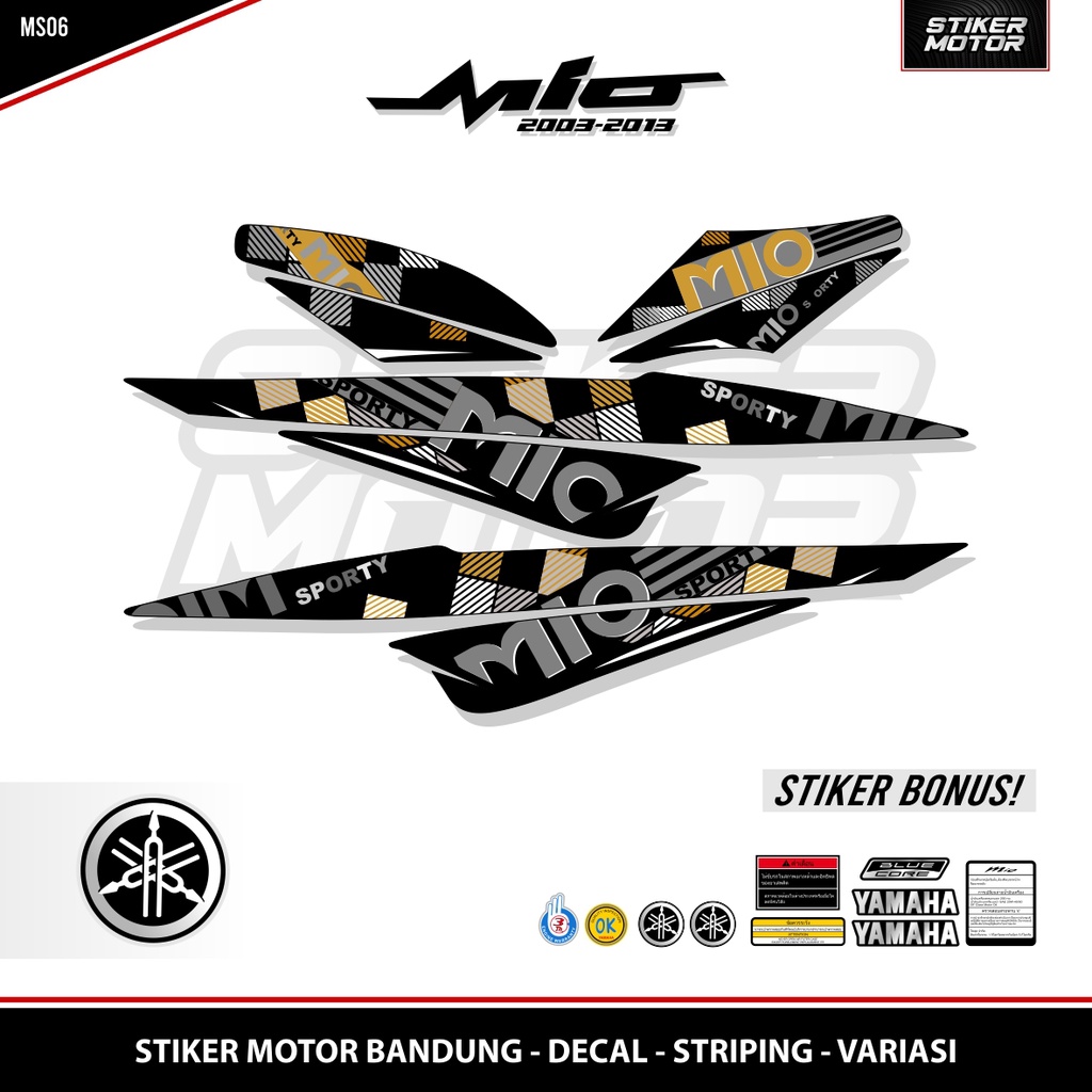 STRIPING MIO SPORTY / GARNISH / GRAFIS 6 / MIO LAMA / SMILE / GARNIS / THAILOOK / STICKER / STIKER /
