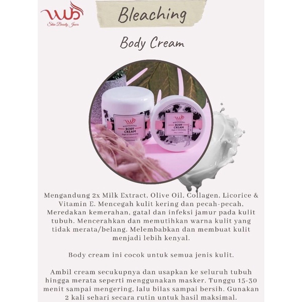 WUB , PEMUTIH BADAN , BODY BLEACHING , BODY CREAM VIRAL MURAHH
