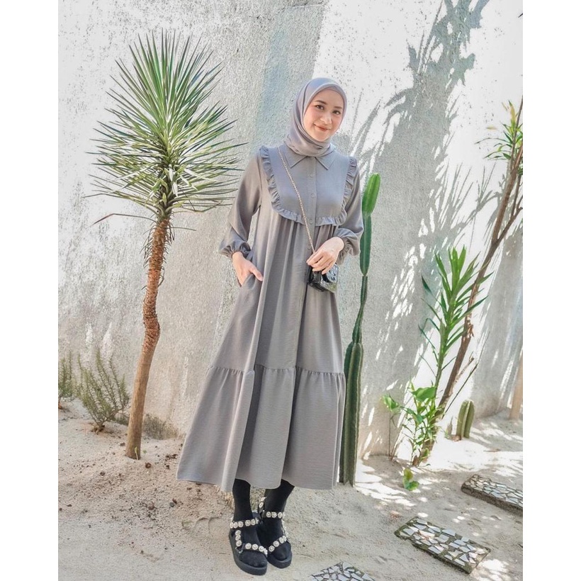 IL - MARISKA DRESS POLOS KOREAN STYLE | GAMIS FASHION MUSLIM WANITA