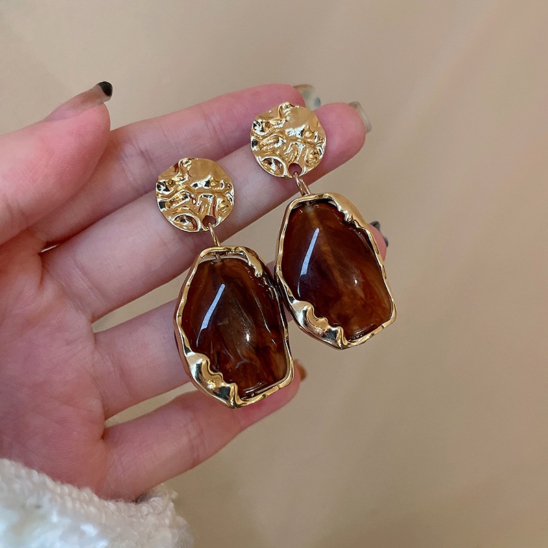 Anting Bentuk Geometris Bahan Resin Gaya Klasik