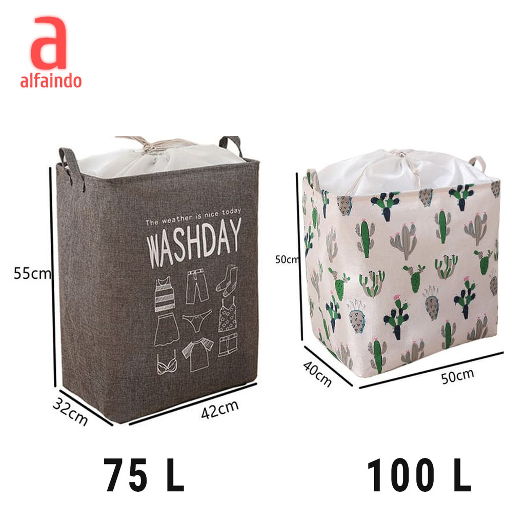 Alfaindo Keranjang Baju Kotor Cucian Keranjang Pakaian Laundry Basket KB016