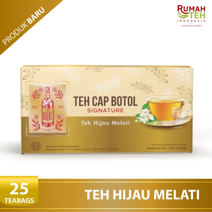 

✨COD✨ Teh Celup Cap Botol Signature -Teh Hijau Melati 25 Bags -Kemasan 3 Dus