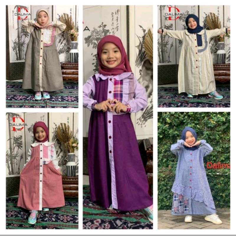 gamis anak perempuan premium cotton linen