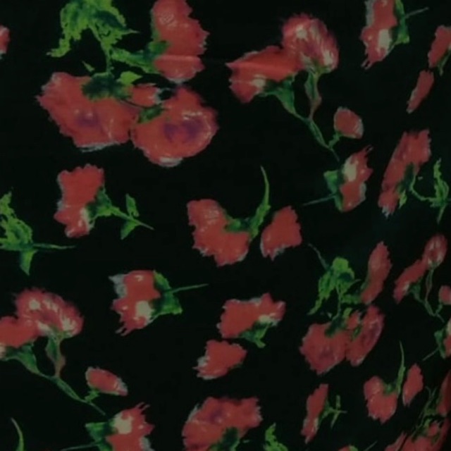 Kain katun jepang motif bunga hitam pink