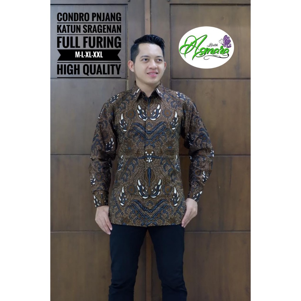 CONDRO ASMARA BATIKSOLOAMANAH KEMEJA BAJU BATIK PRIA SOLO LENGAN PANJANG PENDEK LAPIS FURING ATASAN BATIK PREMIUM MODERN KATUN HALUS GIYANDRA BIRU TIRTA MERAH PEKSI PARANG PRAKASITA KUNING KRESNA SEMULUR SOGAN DWI PANGGA EKOR NAGA SOGAN PEKSI KAWUNG