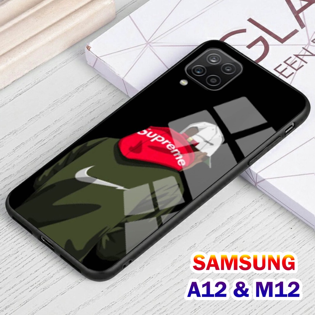 Softcase Glass Kaca SAMSUNG A12 , M12 - Casing HP SAMSUNG A12 , M12 [ S12 ].