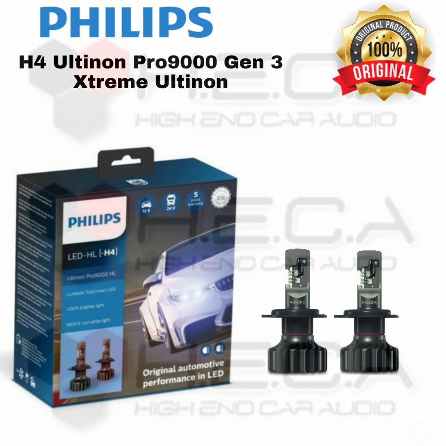 LED Philips H4 Ultinon PRO9000 Xtreme Ultinon Gen 3 Lampu Mobil Hi-Low